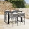 Armen Living Felicia Outdoor Patio 5-Piece Bar Table Set in Aluminum with Gray Rope and Cushions 840254333130 - alternate 8